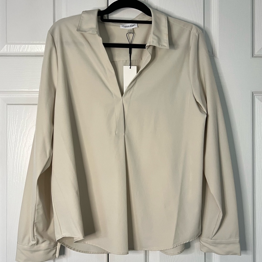 Calvin Klein Women's Cream Blouse